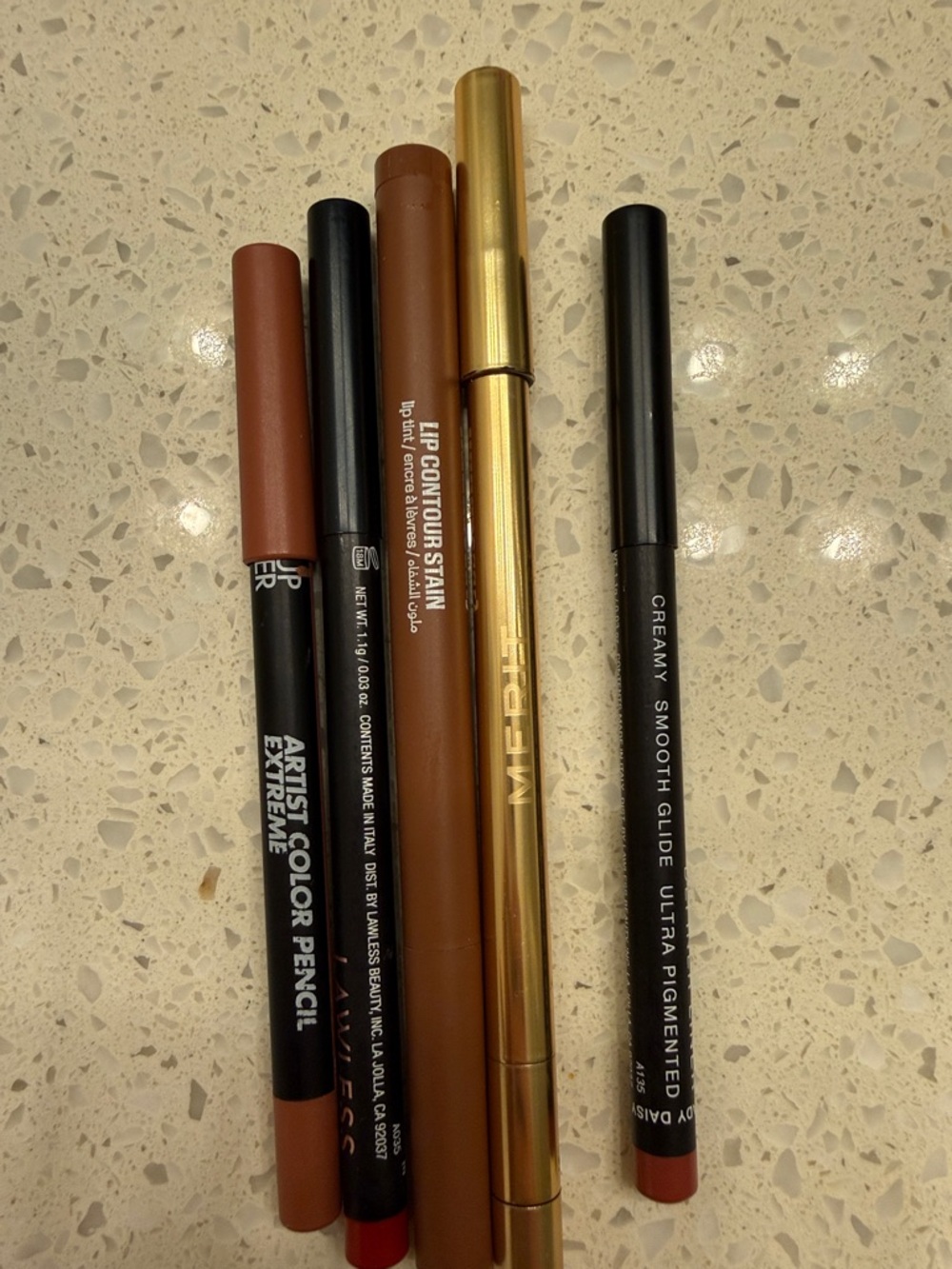 Neutral Brown Lip Pencils Set - Creamy Matte & Contour Shades